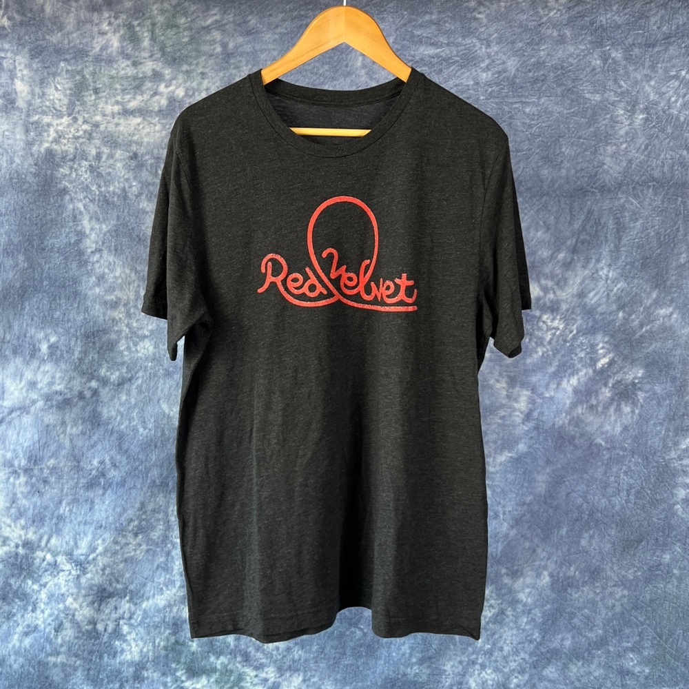 Black and Red Short Sleeve Tee with Graphic Design